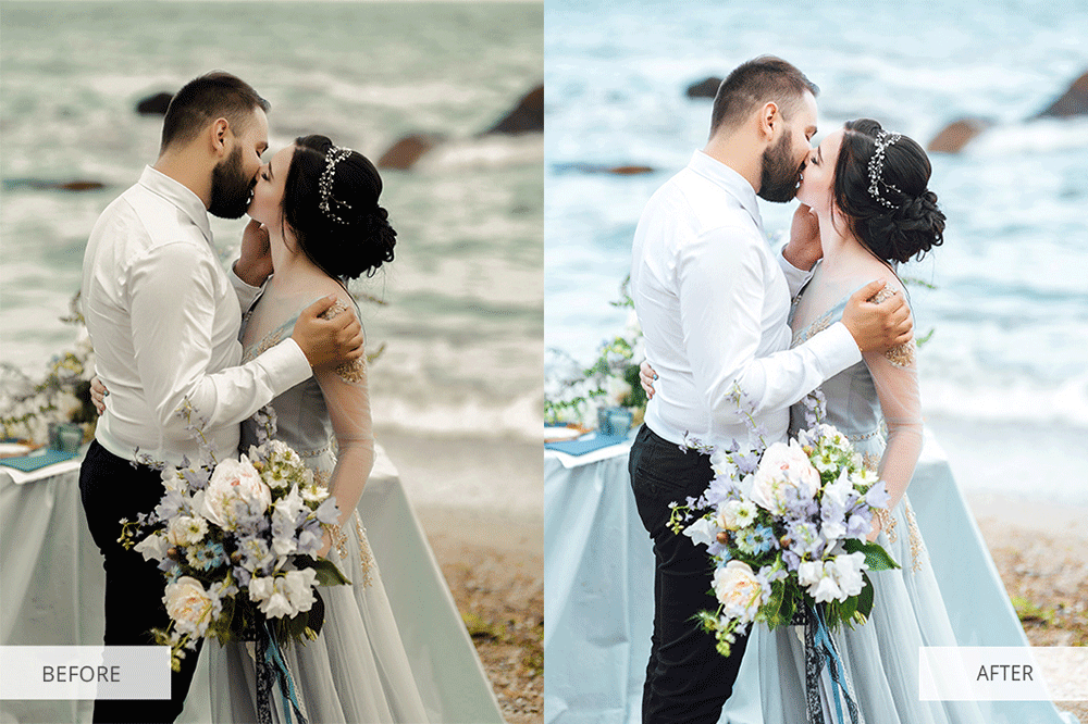 wedding photo color correction